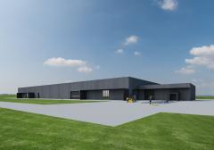 Dette billede illustrere Advansor bygger stor fabrik ved E45