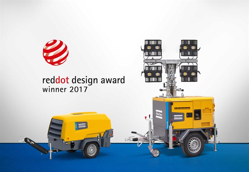 Dette billede illustrere Atlas Copcos modtager de prestigefulde Red Dot designpriser