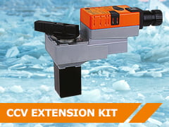 Dette billede illustrere Belimo – Forlæng aktuatorens spindel, så ventilen kan isoleres bedre