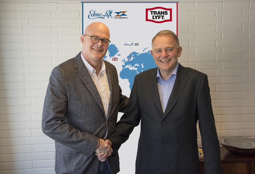 Dette billede illustrere Translyft A/S og Edmolift AB har indgået et strategisk samarbejde