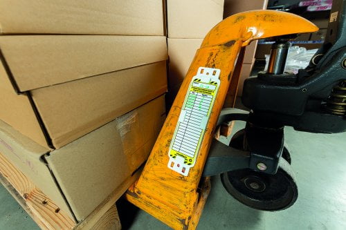 Dette billede illustrere Brady – Det nye Tag til palleløfter øger sikkerheden for udstyr