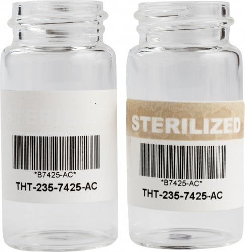 Dette billede illustrere Brady – Ny label, som bekræfter gennemført sterilisation