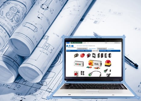 Dette billede illustrere Eatons konfigurator til trykknapper forenkler udvælgelsen og kombinationen af kontrolpaneler