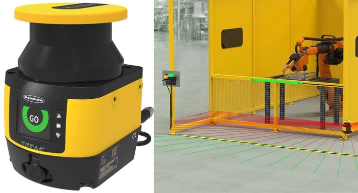 Dette billede illustrere Sikkerhedslaserscanner – Beskyt personale og udstyr inden for et brugerdefineret område