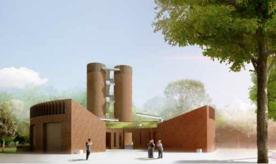 Dette billede illustrere Krüger – Smuk pumpestation med bæredygtige og driftssikre løsninger