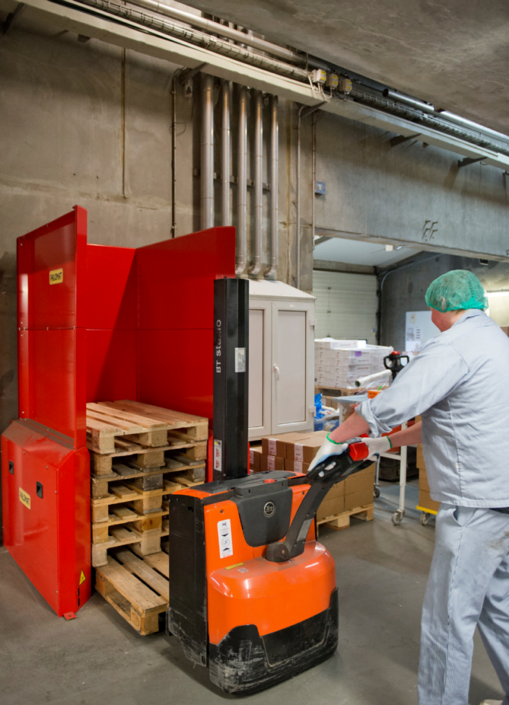 Dette billede illustrere PALOMAT – Tulip fjerner risikoen for arbejdsskader med dansk palle-opfindelse