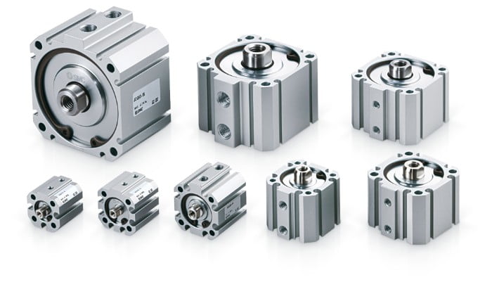 Dette billede illustrere SMC klar med kompaktcylinder, der giver endnu flere muligheder