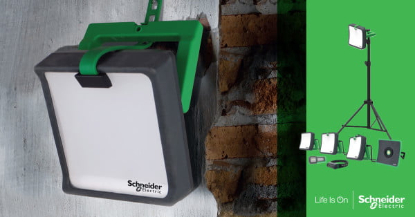 Dette billede illustrere Schneider Electric klar med nyt sortiment af arbejdslys til fagfolk og gør-det-selv’ere
