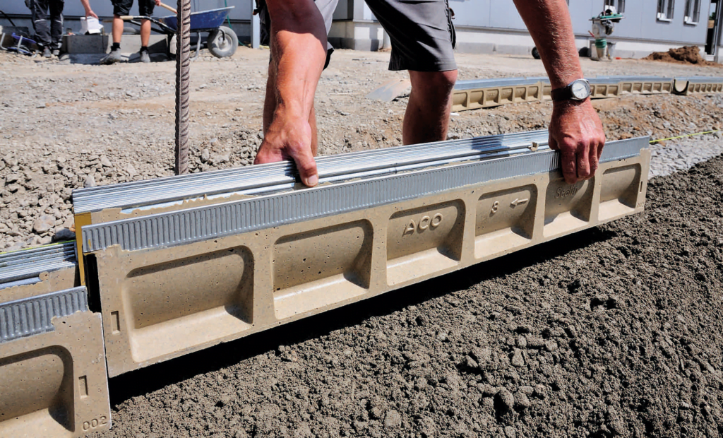 Dette billede illustrere ACO – Første vandtætte linjedræn