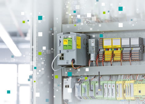 Dette billede illustrere Phoenix Contact – Sikkerhedscontroller til det åbne PLCnext Technology økosystem