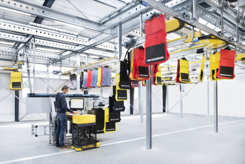 Dette billede illustrere SSI Carrier – et superdynamisk posesorteringssystem til e-handel- og multi-channel distribution