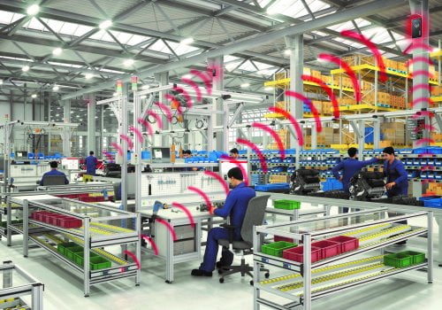 Dette billede illustrere steute – E-Kanban system uden kabler – Et applikationseksempel