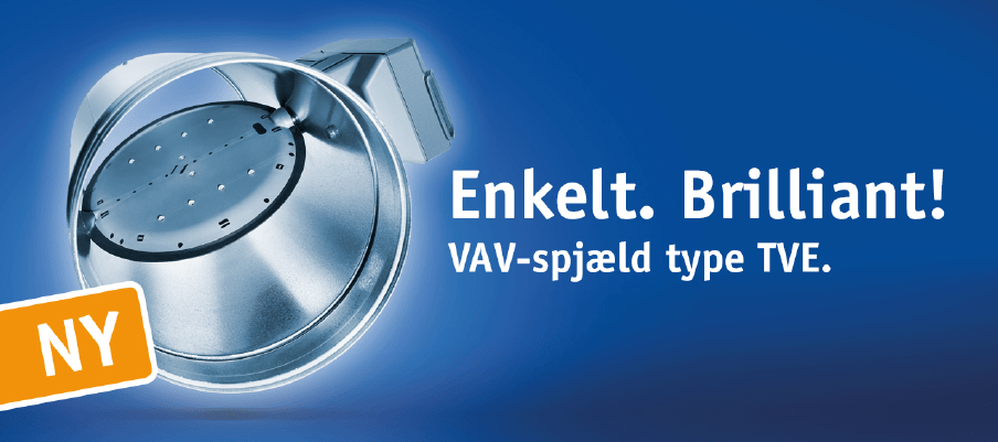 Dette billede illustrere TROX – Nyhed! – TVE VAV-spjæld