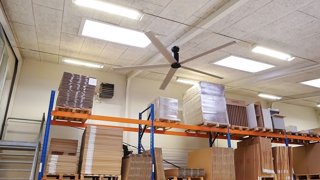 Dette billede illustrere The Nordic Fan Company – Lintex udnytter varmen under loftet