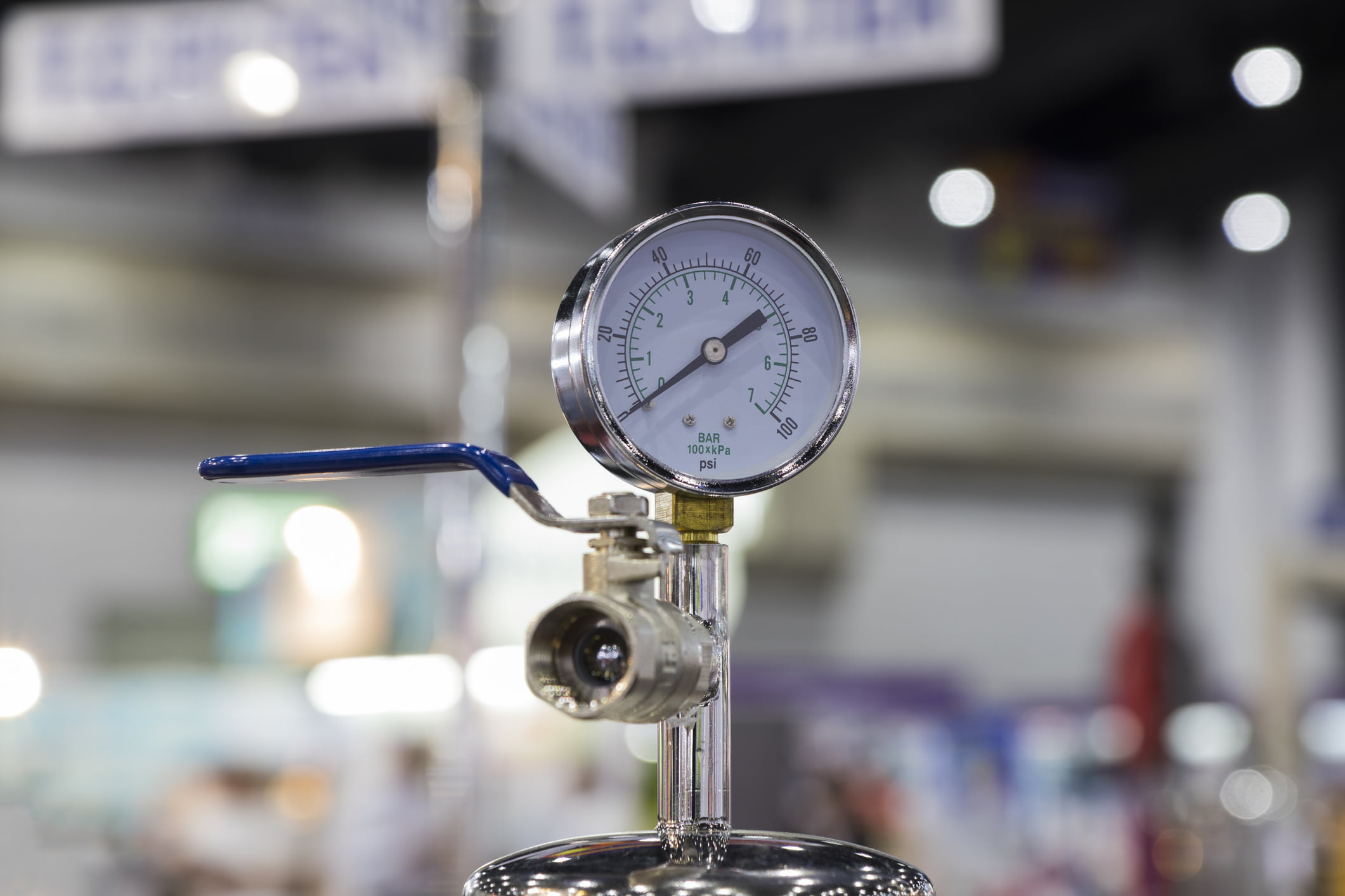 Pressure Gauge in an equipment ; close up