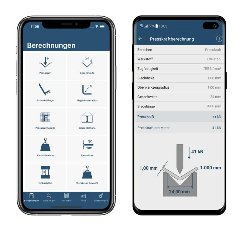 Dette billede illustrere BendGuide App fra TRUMPF!