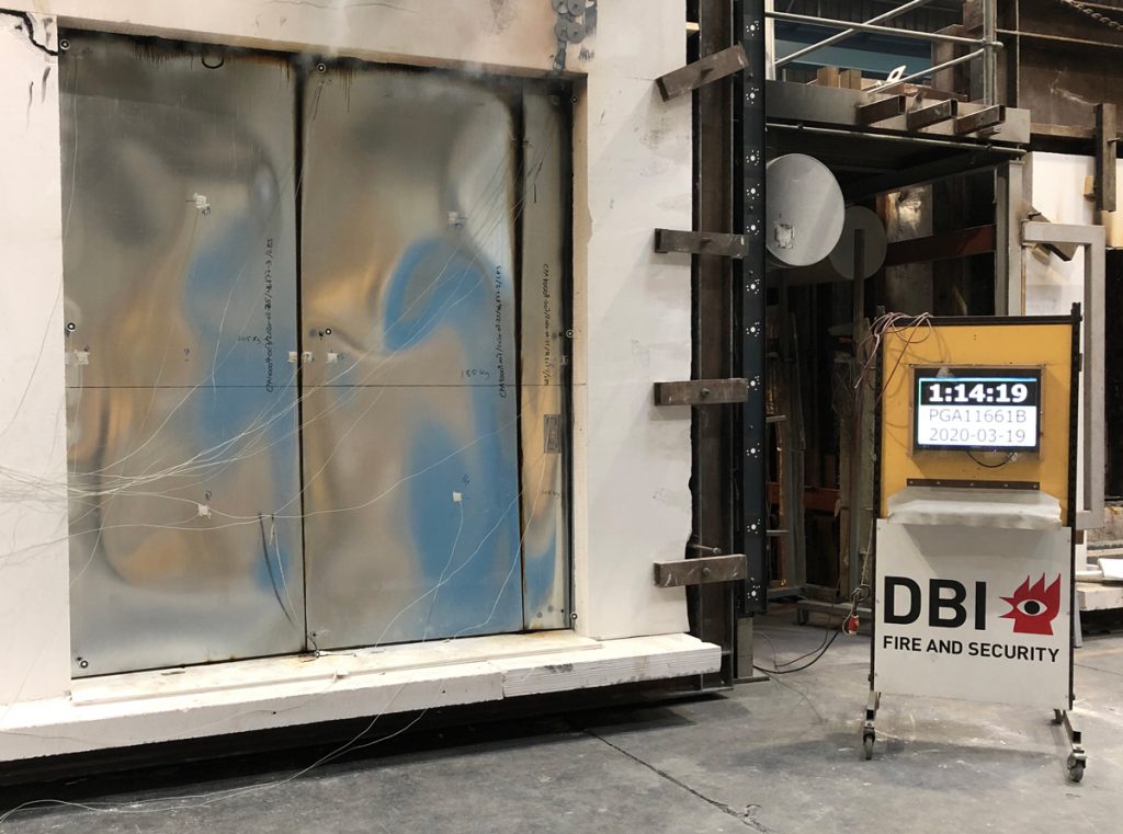 Dette billede illustrere Ny EI260-C brandskydeport fra Door System