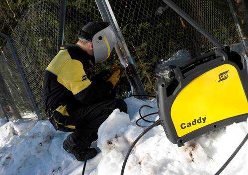 Dette billede illustrere Ergonomiske, hårdføre og pålidelige Caddy Mig inverter svejsemaskiner
