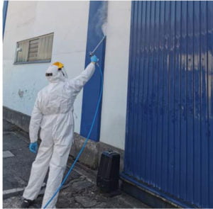 Dette billede illustrere Løwener – Effektiv desinficering af større overflader mod bl.a. Corona (covid-19)