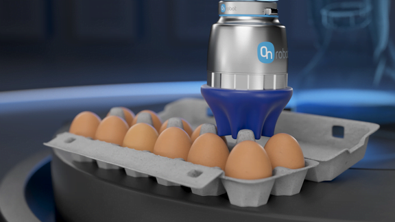 Dette billede illustrere OnRobots nye Soft Gripper løser automationsudfordringer for fødevareindustrien