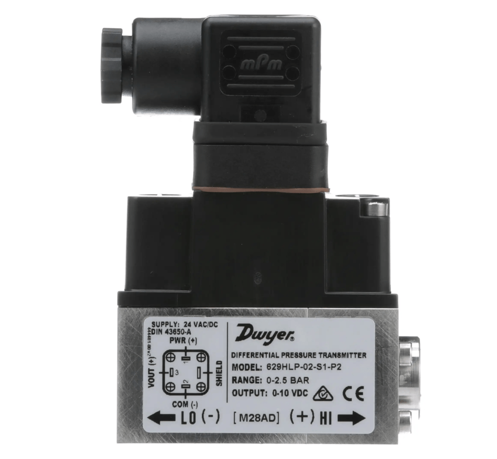 Dette billede illustrere Summit Electronics tilbyder Differenstryktransmitter fra Dwyer