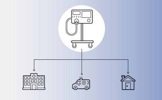 Dette billede illustrere Burkert – Gasmixer-systemer til gasdosering i respiratorer