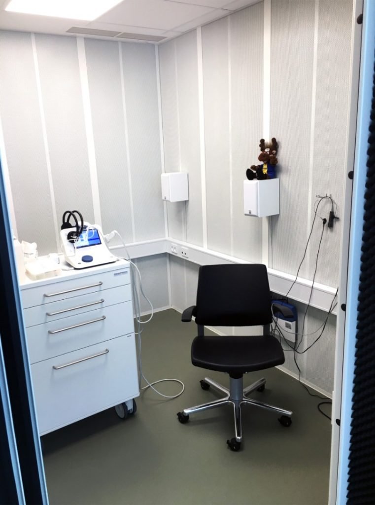 Dette billede illustrere Nye audiometrirum til Høreklinikken på Sygehus Sønderjylland