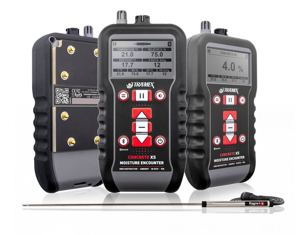 Dette billede illustrere Elma Instruments – Tramex CMEX5 – alt i en fugtmåler