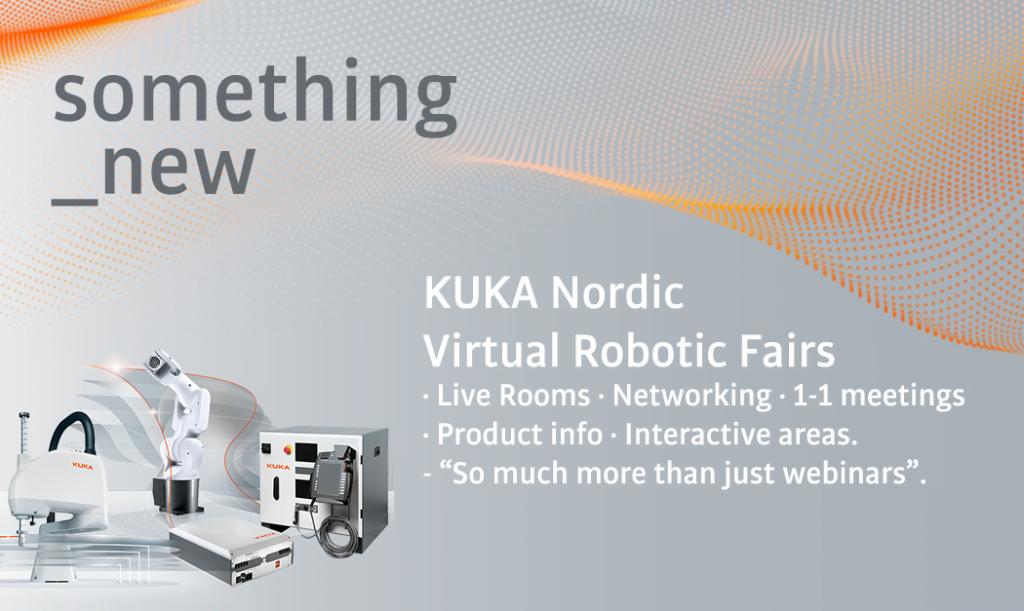 Dette billede illustrere KUKA Nordics Virtuelle robotmesse
