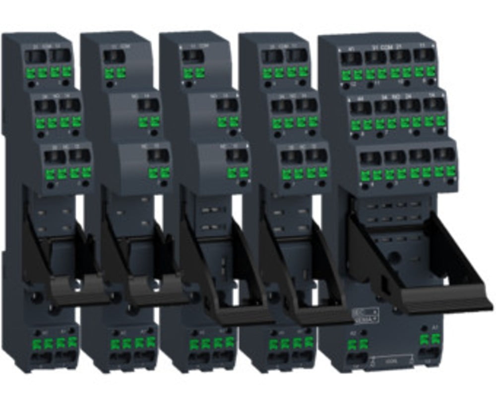 Dette billede illustrere Schneider Electric – Nye sokler med push-in terminaler forenkler tavlemontage