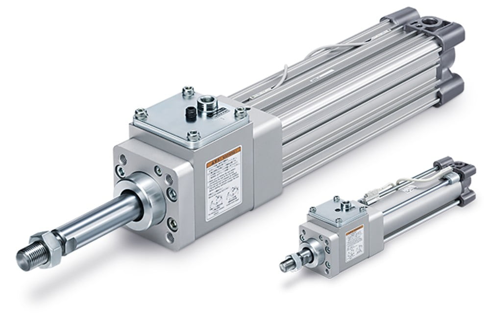 Dette billede illustrere Kompakt og kraftfuld ISO-cylinder med bremse fra SMC