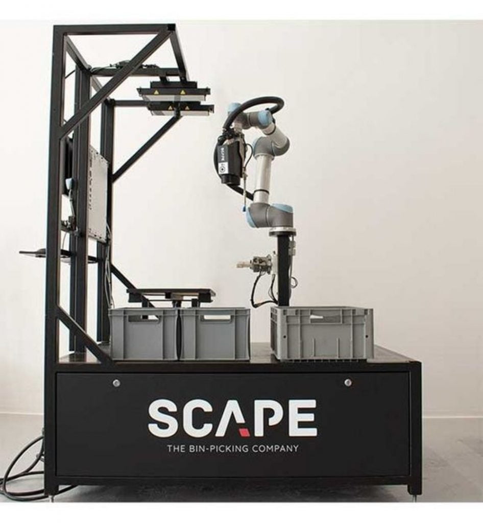 Dette billede illustrere SCAPE Easy-Picker kan nu købes gennem Universal Robots’ globale netværk af forhandlere og integratorer