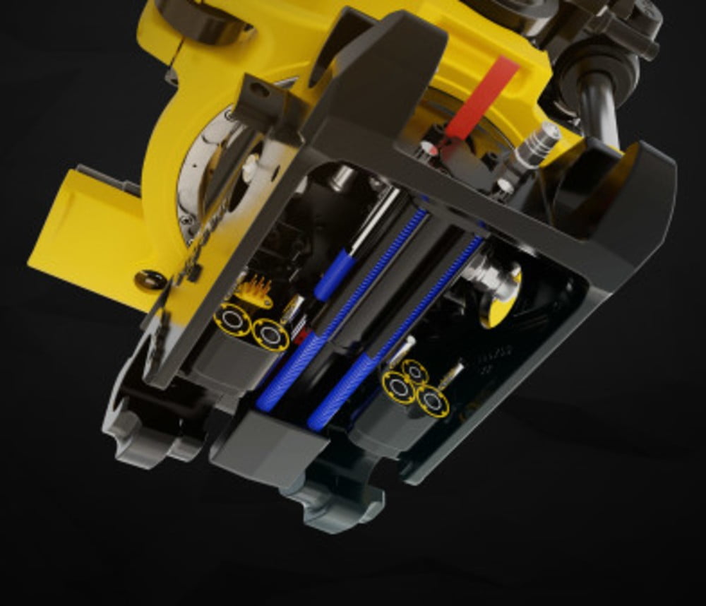 Dette billede illustrere Engcon giver gravemaskinen endnu flere funktioner, når det smarte hurtigskift bliver endnu smartere