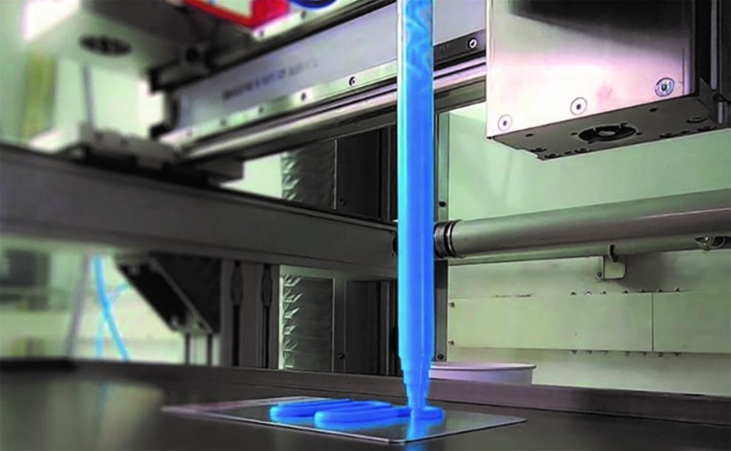 Dette billede illustrere Diatom – Dispenserbar varmeledende pad og gap-filler til 5G-elektronik