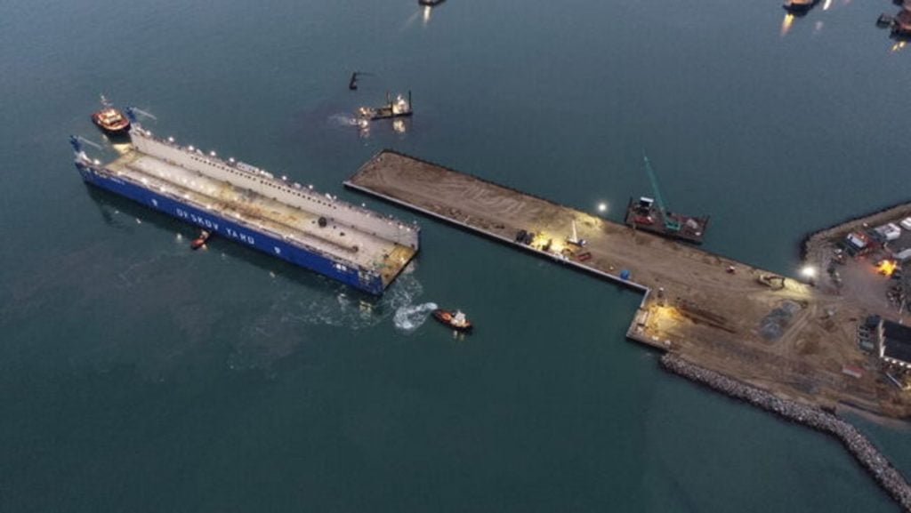 Dette billede illustrere Port of Frederikshavn – Ny flydedok på plads