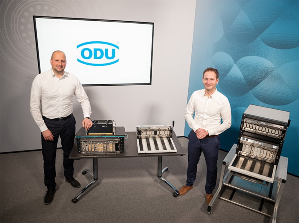 Dette billede illustrere Test af elektronik med ODU-MAC® Black-Line