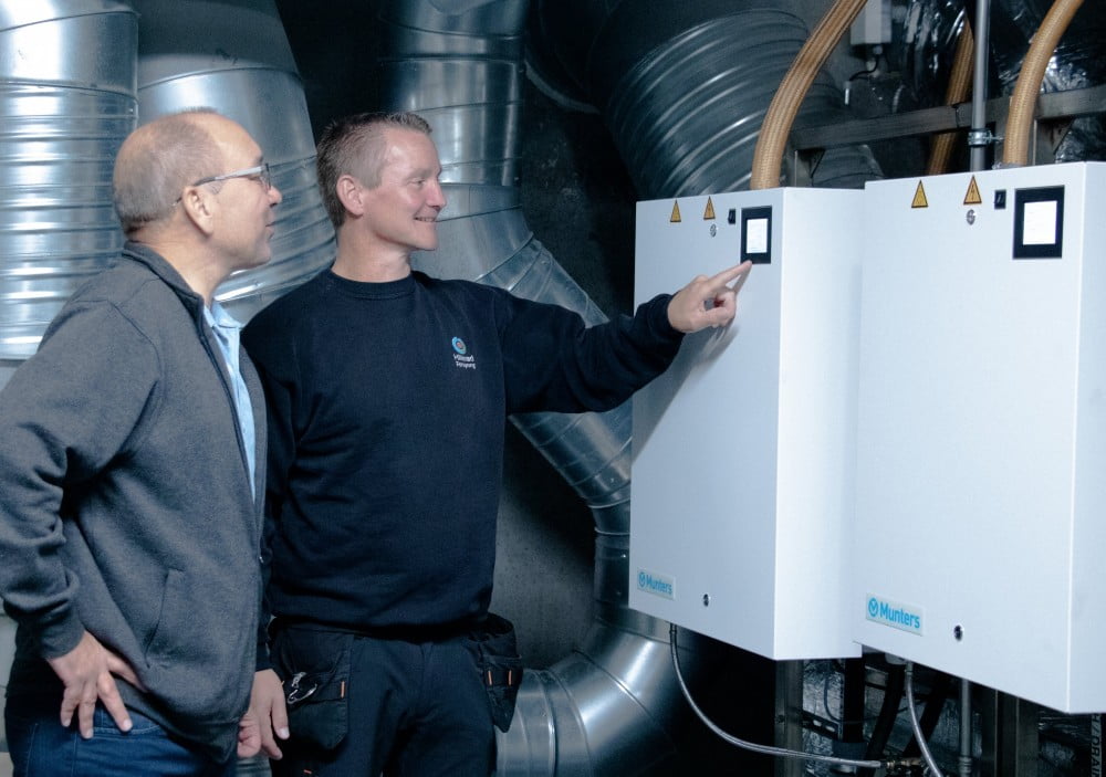 Dette billede illustrere Munters’ Flexline dampbefugtere løser indeklimaproblemer i kontorbygninger