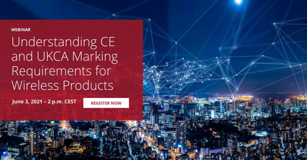 Dette billede illustrere Webinar – Forstå kravene til CE- og UKCA-mærkning af trådløse produkter