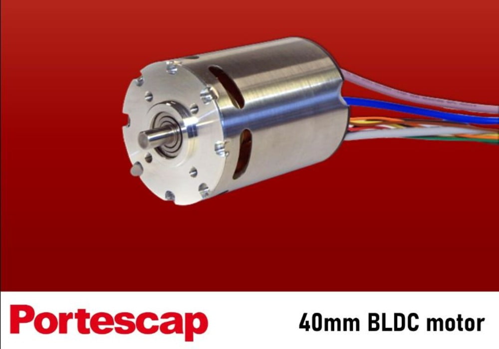 Dette billede illustrere Ny 40mm BLDC motor fra Portescap