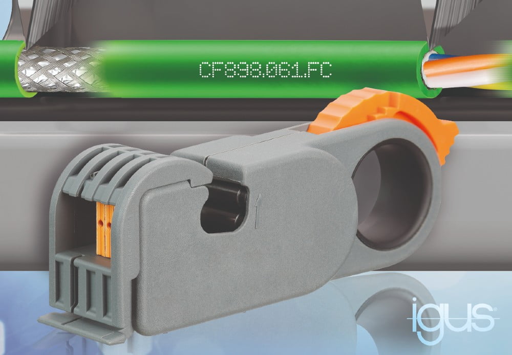 Dette billede illustrere FastConnect kabel fra igus reducerer kablingstid med 46 procent
