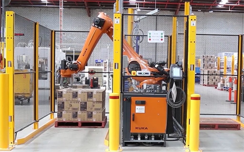 Dette billede illustrere KUKA’s nye software til palletering indebærer et paradigmeskift