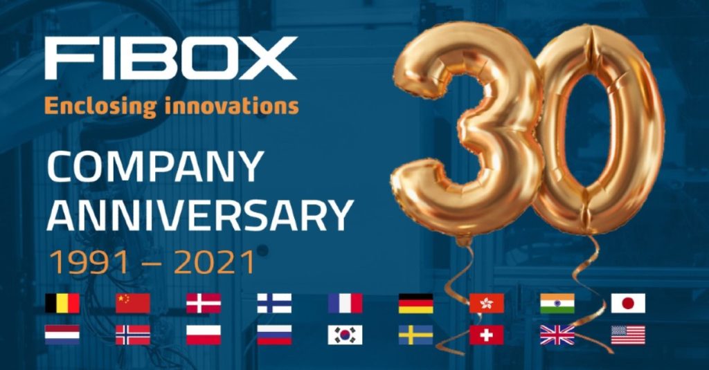 Dette billede illustrere Fibox fylder 30 – og det skal fejres!