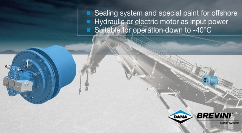 Dette billede illustrere Dana SAC Norway – Brevini winch drives for offshore kraner