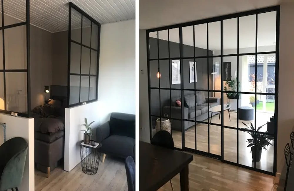 Dette billede illustrere GLASVÆGGE I ELEGANTE DESIGNS