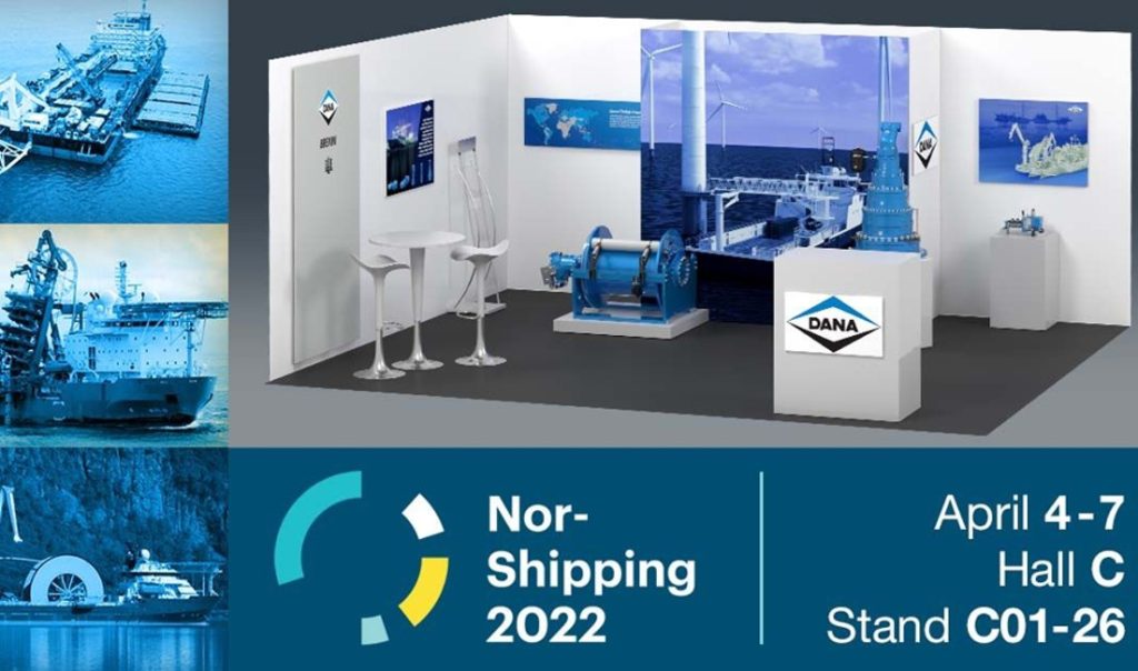 Dette billede illustrere Dana SAC udstiller på Nor-Shipping