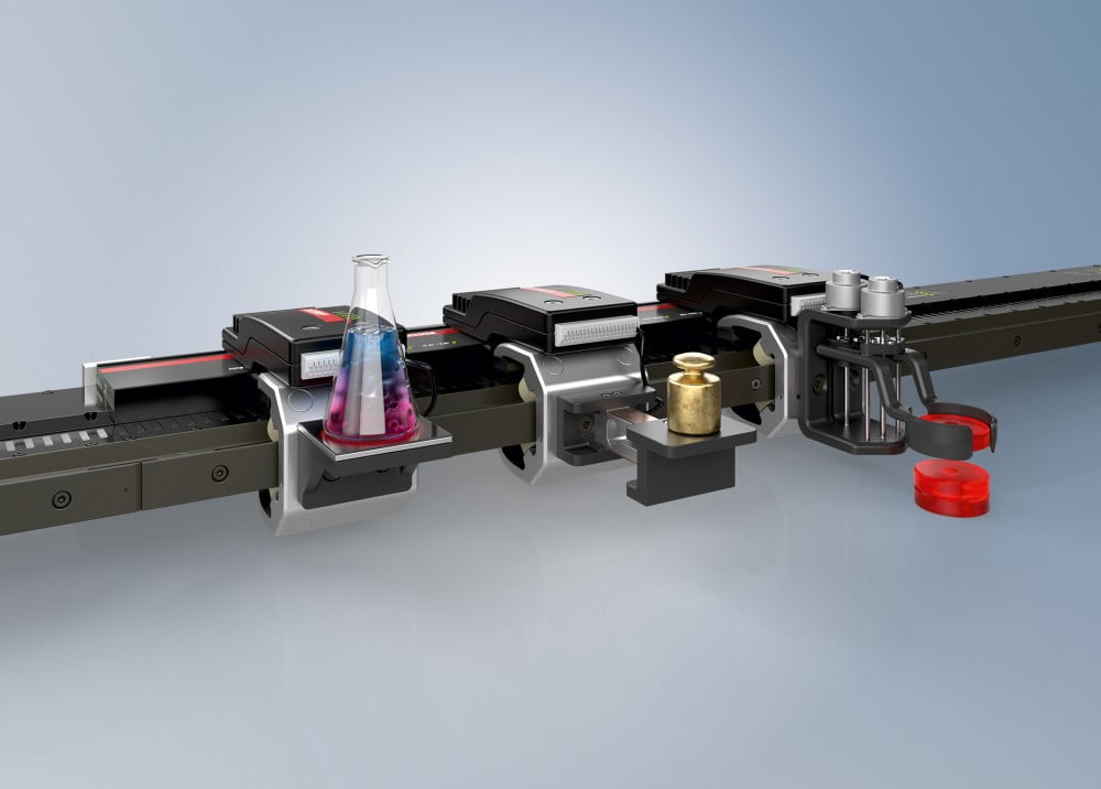 Dette billede illustrere Beckhoff – XTS-transportsystem med innovativ No Cable Technology (NCT)