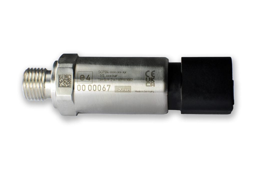 Dette billede illustrere Parker Hannifin introducerer en ny SensoControl-tryksensor, SCP04, til brintapplikationer