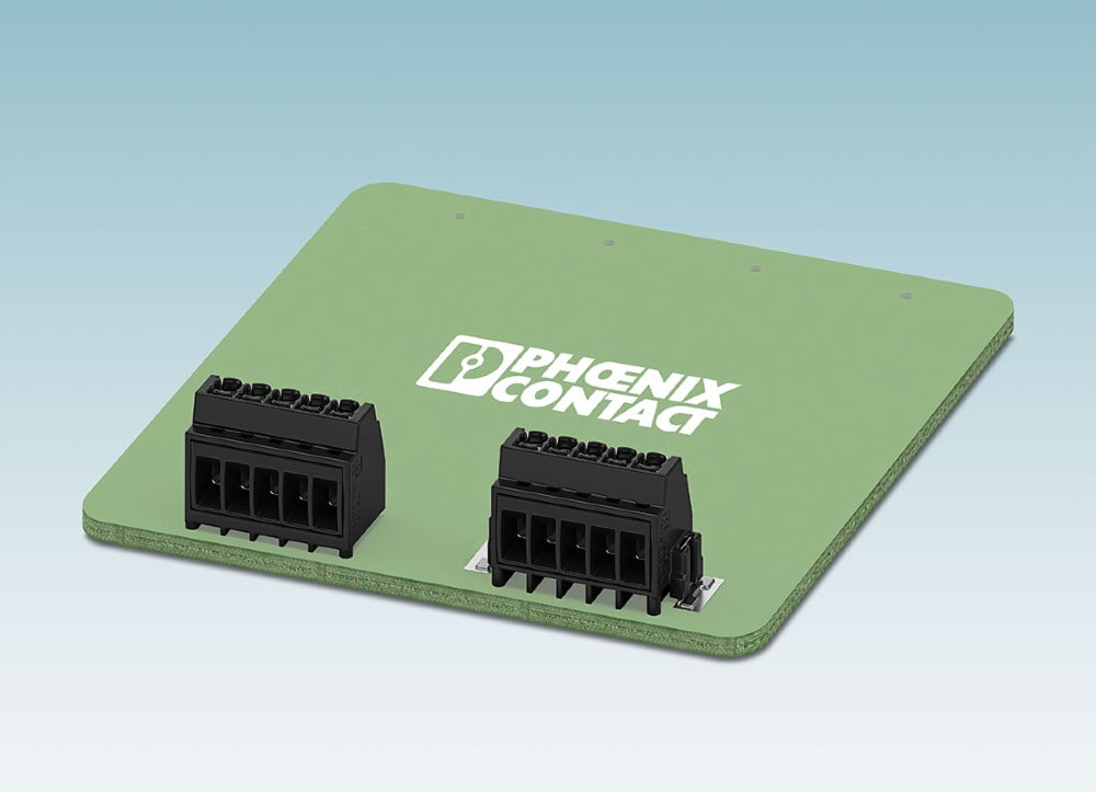 Dette billede illustrere Phoenix Contact – Kompakte SMD og THR printklemmer