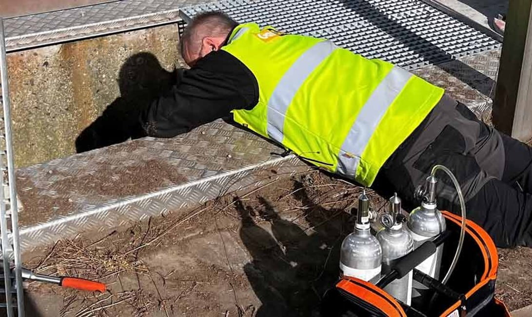 Dette billede illustrere GasDetect – Er du sikker når du går alene?
