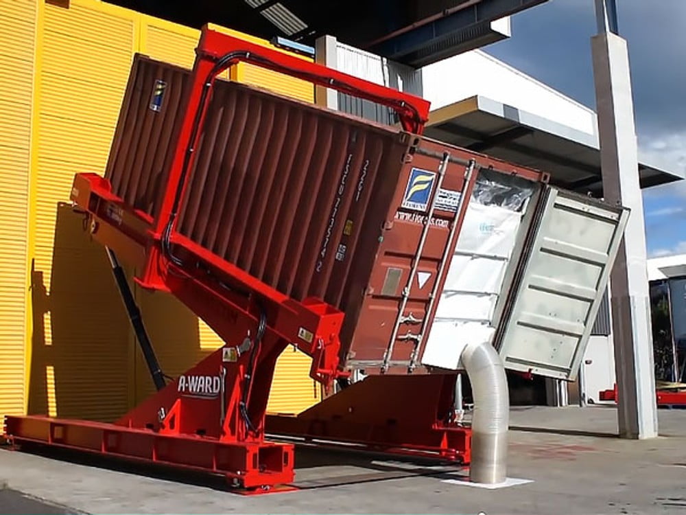 Dette billede illustrere JNC Teknik – A-Ward Container Unloading